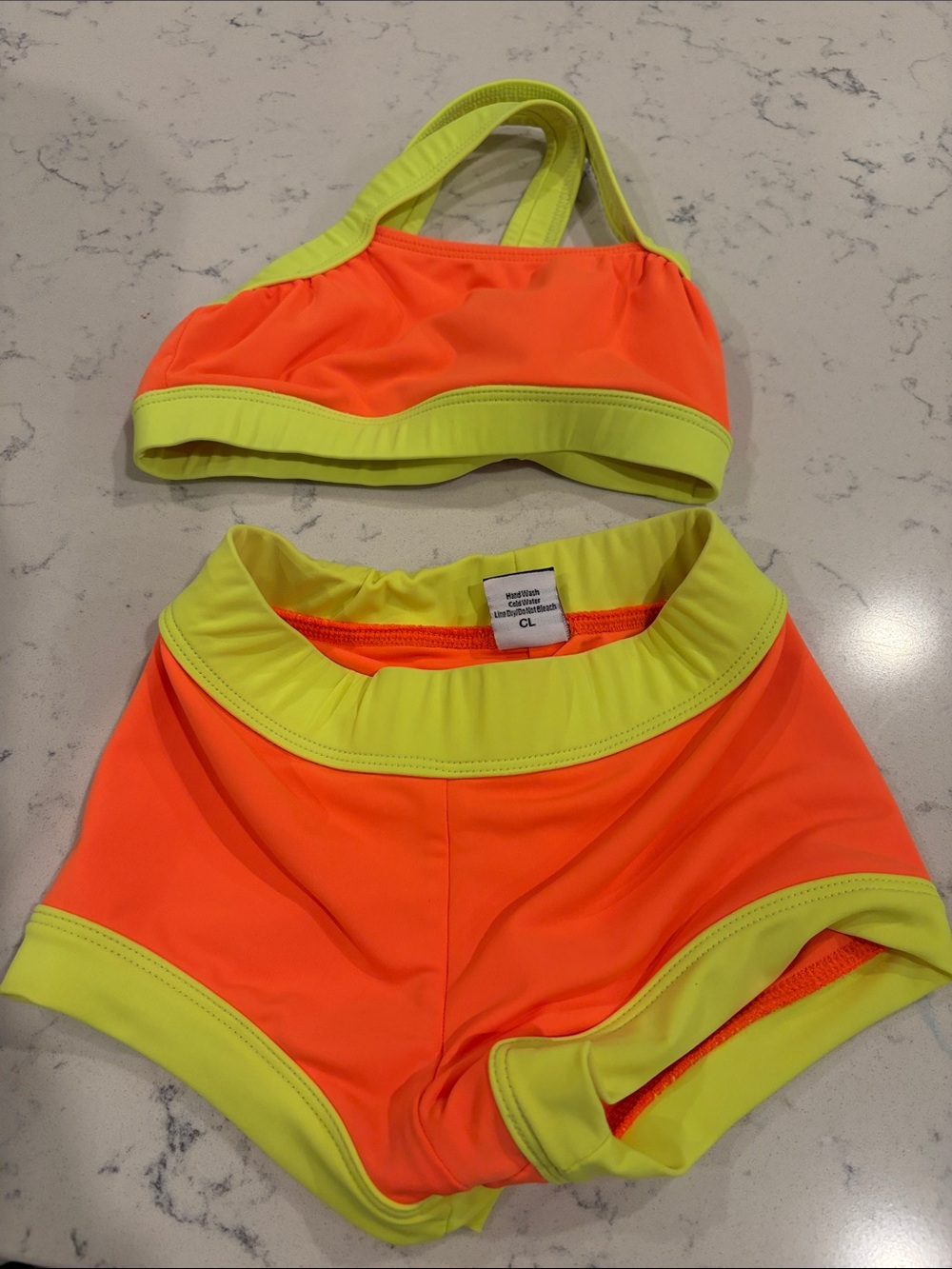 Kids Neon Orange and Lime dance set
